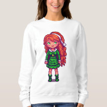 Kerst roodharige meisje Sweatshirt