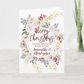 kerst Roos dochter zoon in wet Feestdagen Kaart (Voorkant)