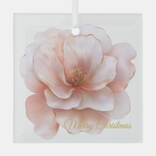 Kerst Roos glas Ornament