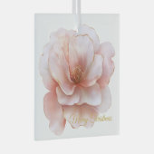 Kerst Roos glas Ornament (Voorkant Rechts)