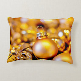 Kerst Roos Gouden Baubles Accent Kussen
