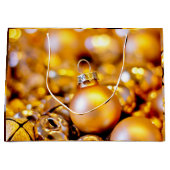 Kerst Roos Gouden Baubles Groot Cadeauzakje (Voorkant)
