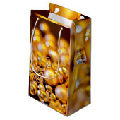 Kerst Roos Gouden Baubles Klein Cadeauzakje (Achterkant Gekanteld)