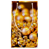 Kerst Roos Gouden Baubles Klein Cadeauzakje (Voorkant)