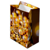 Kerst Roos Gouden Baubles Medium Cadeauzakje (Voorkant Gekanteld)