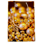 Kerst Roos Gouden Baubles Medium Cadeauzakje (Voorkant)