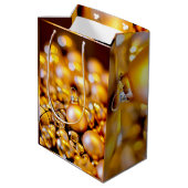 Kerst Roos Gouden Baubles Medium Cadeauzakje (Achterkant Gekanteld)