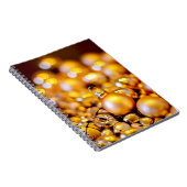 Kerst Roos Gouden Baubles Notitieboek (Rechterzijde)