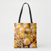 Kerst Roos Gouden Baubles Tote Bag (Voorkant)