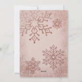 Kerst Roos Gouden Glitter Sneeuwvlok Foto Feestdagenkaart (Achterkant)