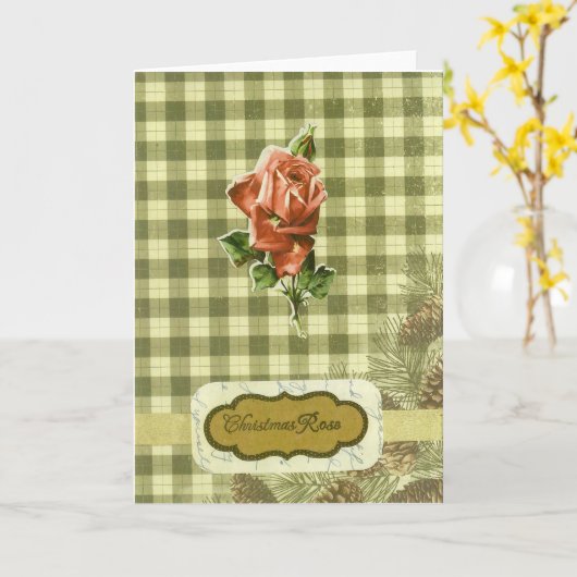 Kerst Roos Kerst Kaart (Gele Bloem)