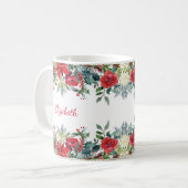 Kerst Roos Monogram Vriendschap Koffiemok (Voorkant links)