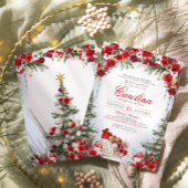 Kerst Roos Vakantie Sleigh Winter Quinceanera Kaart