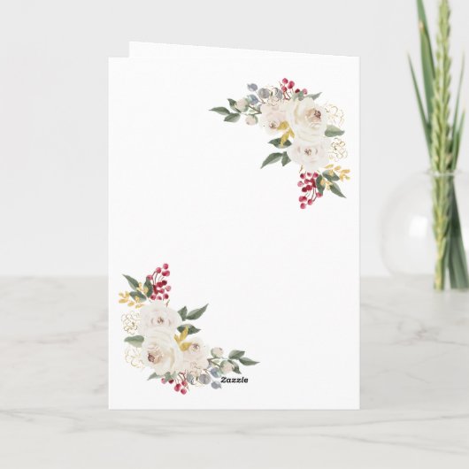 Kerst Roos Vrouw Feestdagen Kaart (Achterkant)