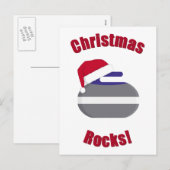 Kerst rotsen! krullen feestdagenkaart (Voorkant / Achterkant)