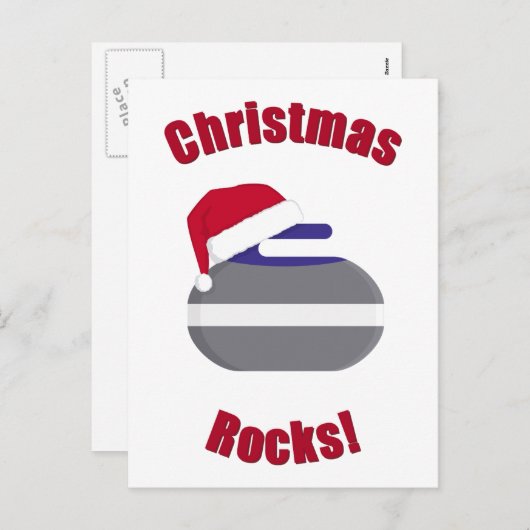 Kerst rotsen! krullen feestdagenkaart (Voorkant / Achterkant)