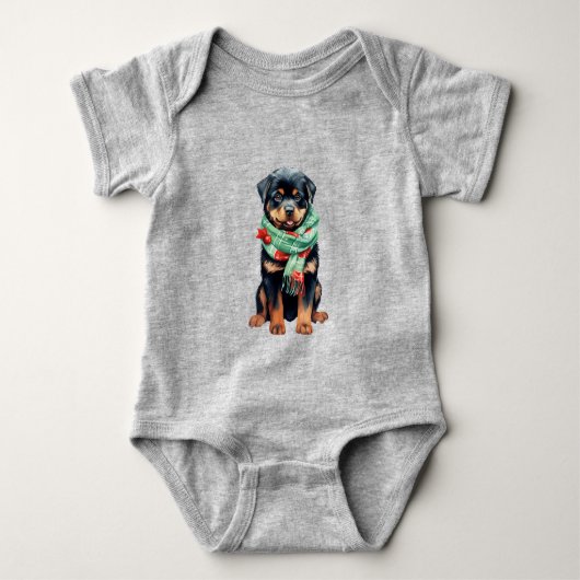 Kerst Rottweiler Baby Outfit – Schattige Xmas Romper (Voorkant)