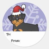 Kerst Rottweiler Cadeau Labels (Voorkant)