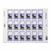 Kerst Rottweiler Cadeau Labels (Full Sheet)