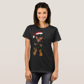 Kerst Rottweiler Dog Patroon T-shirt (Voorkant volledig)