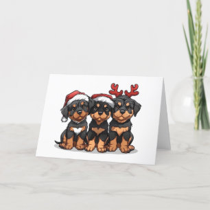 Kerst Rottweiler Dog Santa Feestdagen Kaart