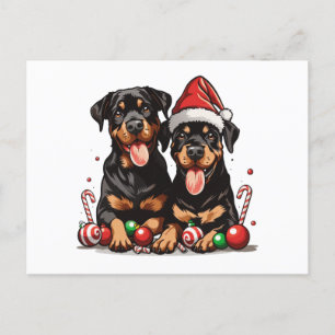 Kerst Rottweiler Dog Santa Feestdagenkaart