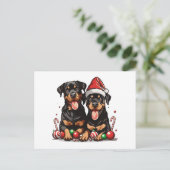 Kerst Rottweiler Dog Santa Feestdagenkaart (Staand voorkant)