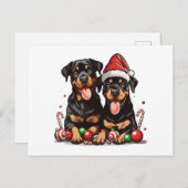 Kerst Rottweiler Dog Santa Feestdagenkaart (Voorkant / Achterkant)
