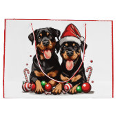 Kerst Rottweiler Dog Santa Groot Cadeauzakje (Achterkant)