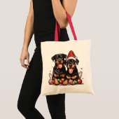 Kerst Rottweiler Dog Santa Tote Bag (Voorkant (product))