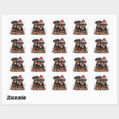 Kerst Rottweiler Dog Santa Vierkante Sticker (Vel)