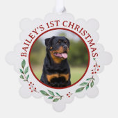 Kerst Rottweiler Hond gepersonaliseerd Ornament Kaart (Achterkant)