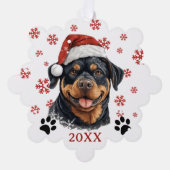 Kerst Rottweiler Hond gepersonaliseerd Ornament Kaart (Voorkant)