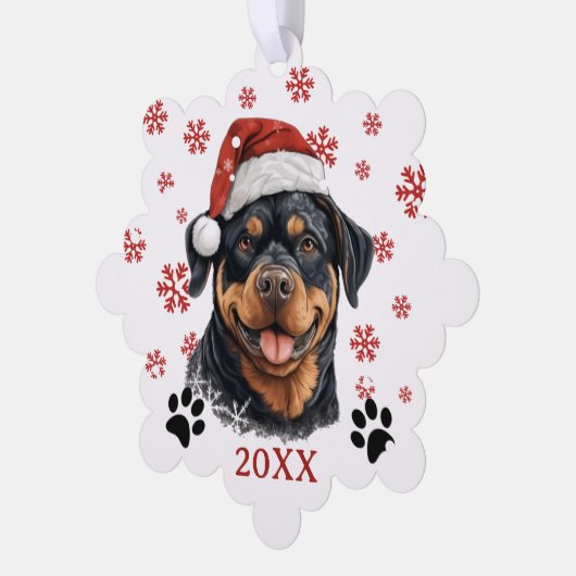 Kerst Rottweiler Hond gepersonaliseerd Ornament Kaart (Links)