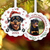 Kerst Rottweiler Hond gepersonaliseerd Ornament Kaart