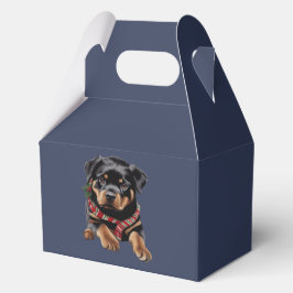 Kerst Rottweiler Hond Kerstmis met een sjaal Bedankdoosjes
