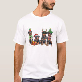 Kerst Rottweiler Hondenliefhebber Gift, Happy Holi T-shirt