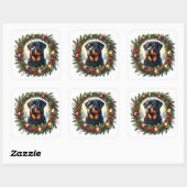 Kerst Rottweiler in feestelijke decoratie Vierkante Sticker (Vel)