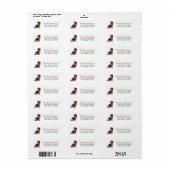 Kerst Rottweiler Kerstman met Hoed Retouradres   Etiket (Full Sheet)