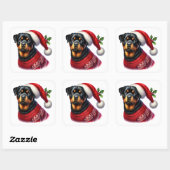 Kerst Rottweiler met een feestelijke trui Vierkante Sticker (Vel)