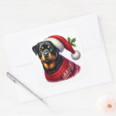 Kerst Rottweiler met een feestelijke trui Vierkante Sticker (Envelop)