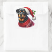 Kerst Rottweiler met een feestelijke trui Vierkante Sticker (Tas)