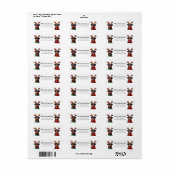 Kerst Rottweiler Retour Adreslabels Etiket (Full Sheet)