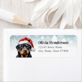 Kerst Rottweiler Retour Adreslabels Etiket (Insitu)