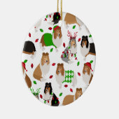 Kerst Rough Collie Ceramic Ornament (Rechts)