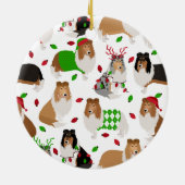 Kerst Rough Collie Ceramic Ornament (Achterkant)