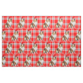 Kerst Rough Collie Dog met Red Plaid Stof (Fat Quarter)