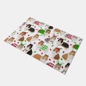 Kerst Rough Collie Doormat Deurmat (Schuin)