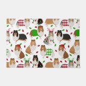 Kerst Rough Collie Doormat Deurmat (Voorkant)