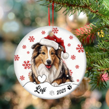 Kerst Rough Collie Hond gepersonaliseerd